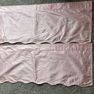 2 Vintage Light Pink Pottery Barn Kids Silk Scalloped Valances